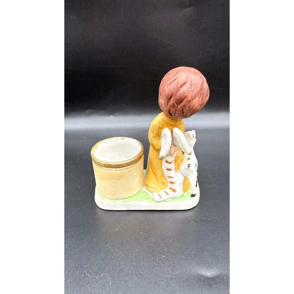 Vintage Jasco Little Luvkins Angel with Lamb Figurine Toothpick Holder
